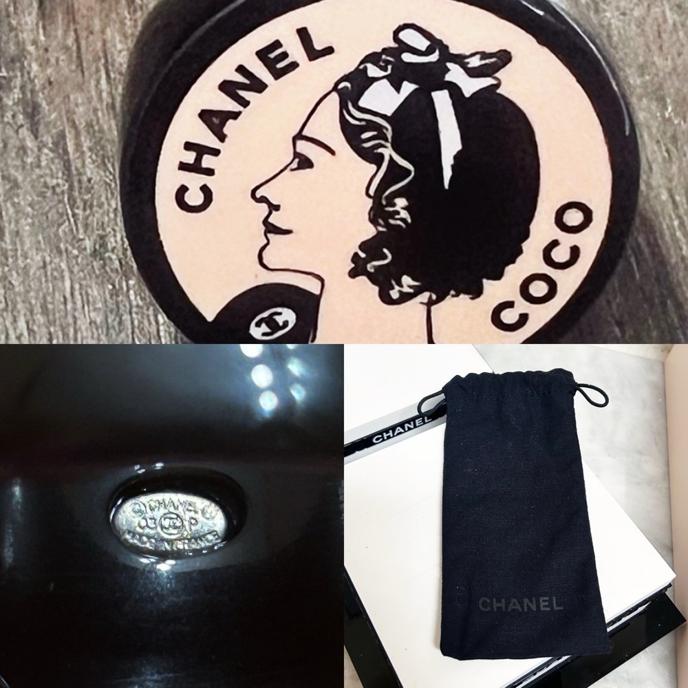 Authentic Chanel RARE Vintage 2003 Pink / Black Coco Chanel Acrylic Ring - Picture 14 of 14